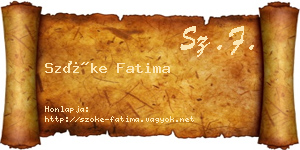 Szőke Fatima névjegykártya